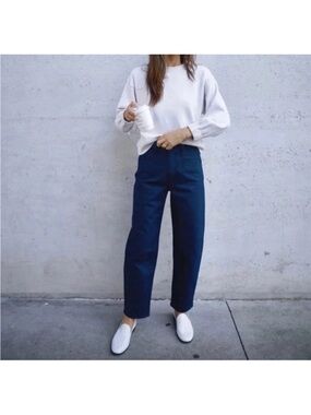 AYR The Beat Barrel Leg Darted Jeans Dark Wash Indigo 27 NWOT  Designer Luxury